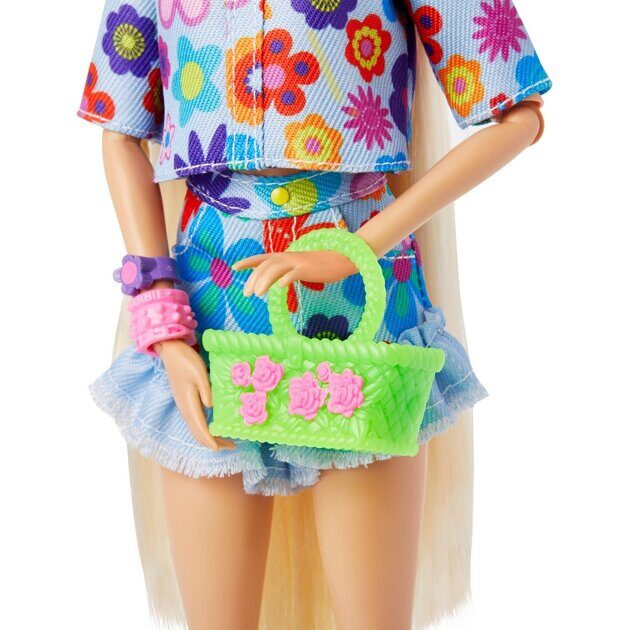 Кукла Barbie Экстра в одежде с цветочным принтом HDJ45