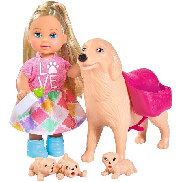 Кукла Steffi Эви с собакой и щенками