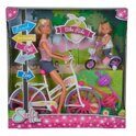 Кукла Штеффи и Эви на велосипедах