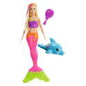 Кукла Барби Русалка меняющая цвет с дельфином GGG58