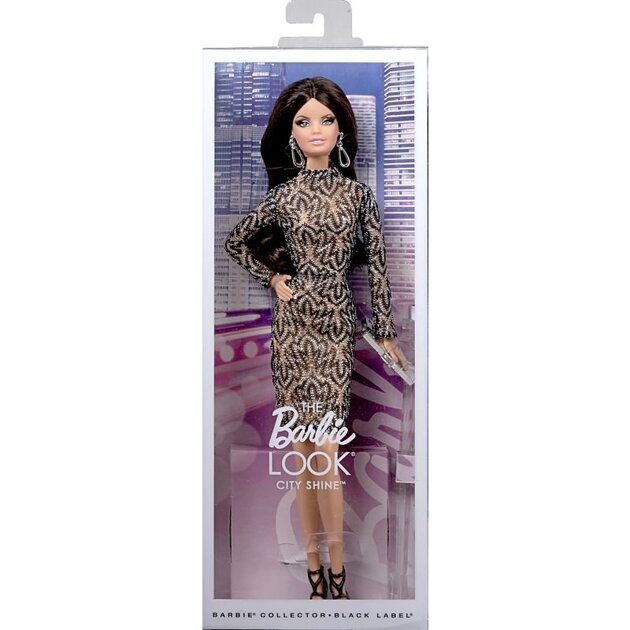 Коллекционная кукла Barbie Look City Shine брюнетка CFP38