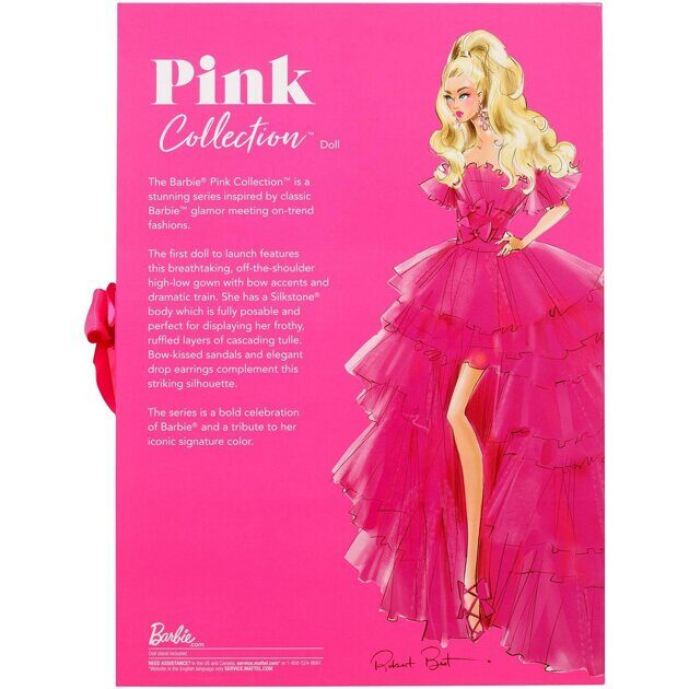 Коллекционная кукла Barbie Золото в розовом платье GTJ76