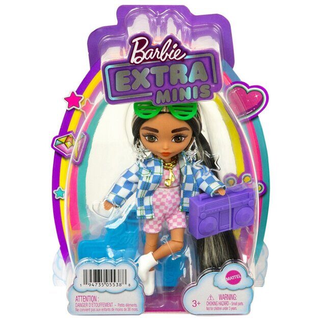 Кукла Barbie Экстра Minis в клетчатом жакете HGP64