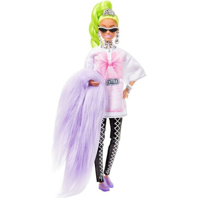 Кукла Barbie Экстра с салатовыми неоновыми волосами HDJ44