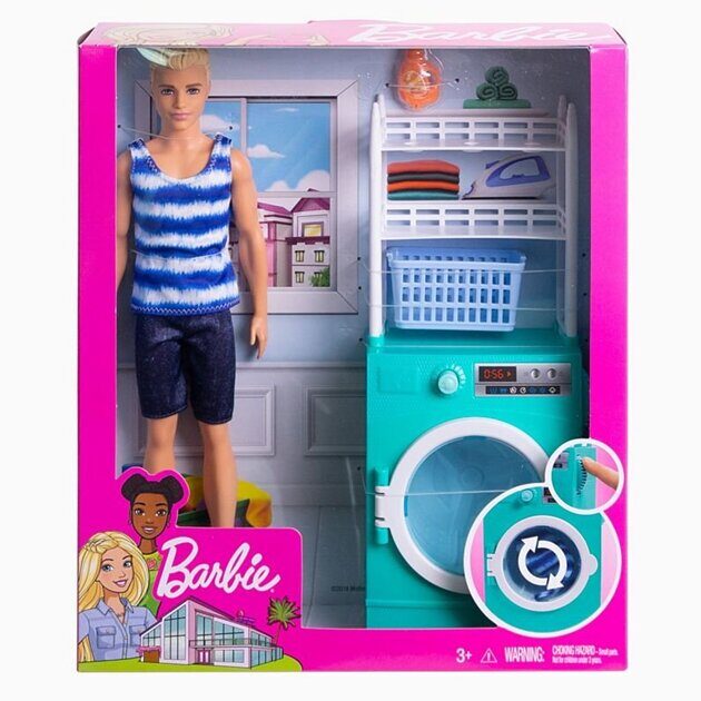 Кукла Barbie Кен в прачечной FYK52