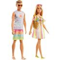 Набор Barbie, Кен и питомец с кабриолетом, бассейном и аксессуарами GJB71