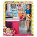 Кухня с куклой Барби DVX54