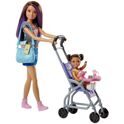 Набор Barbie Скиппер Няня с коляской FJB00