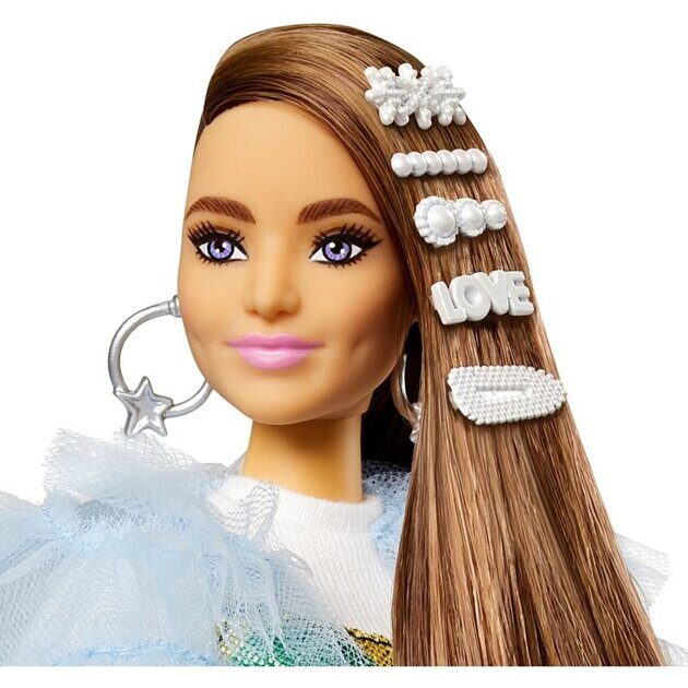 Кукла Barbie Экстра в голубой шифоновой накидке GYJ78