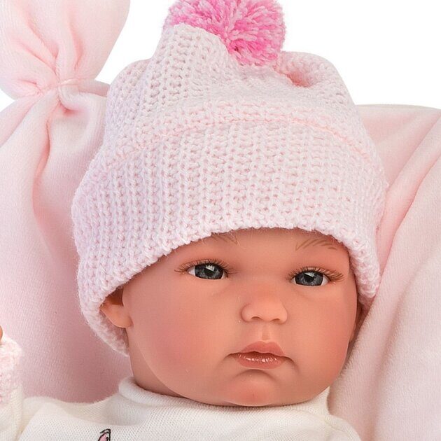 Пупс Llorens Малышка на розовом одеяльце 63556