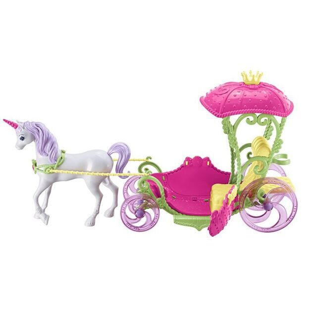Набор Барби Dreamtopia Конфетная карета с единорогом и куклой
