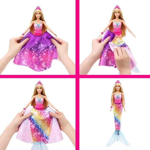 Кукла Barbie Dreamtopia 2в1 Принцесса Русалочка GTF92