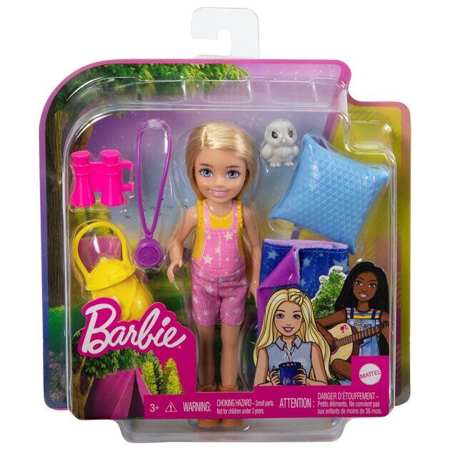 Кукла Barbie Кемпинг Челси с питомцем и аксессуарами HDF77
