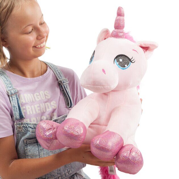Мягкая игрушка Laffi Единорог розовый, 40 см