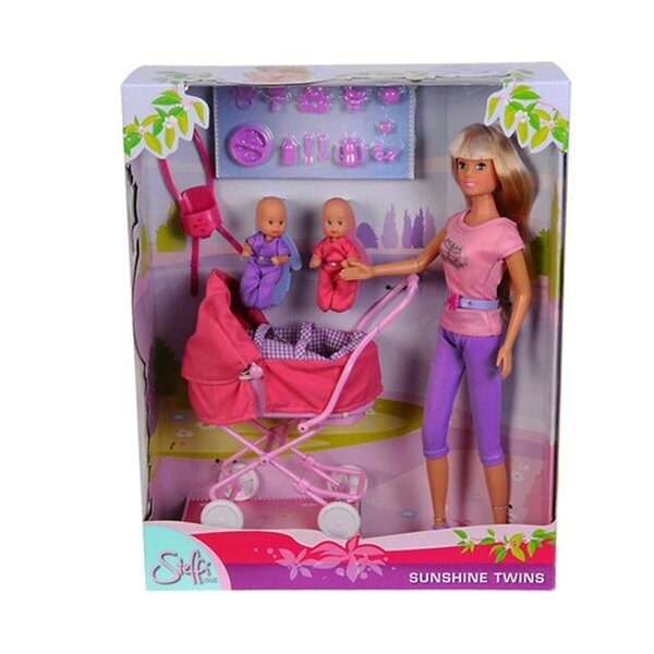 Кукла Штеффи с коляской и малышами