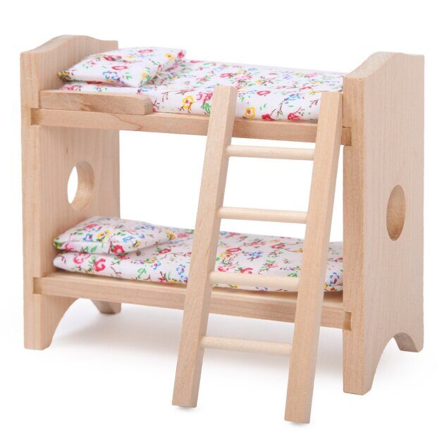 Деревянный набор мебели для кукольного домика Спальня
