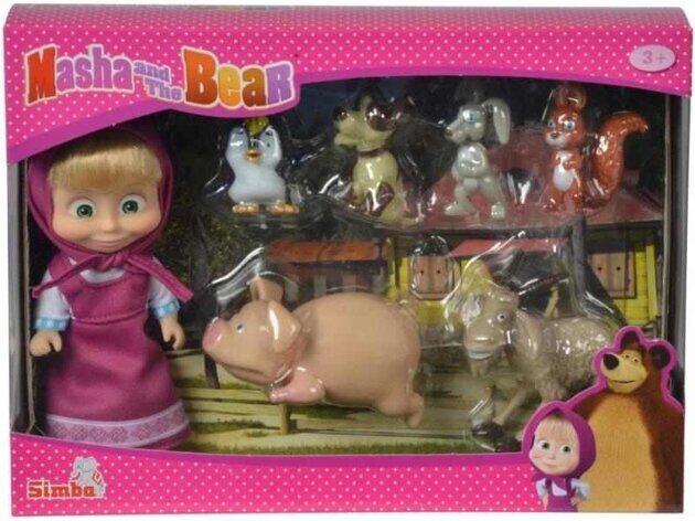 Игровой набор кукла Маша с животными Маша и Медведь