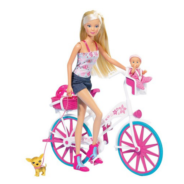 Кукла Штеффи на велосипеде
