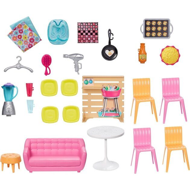 Дом Малибу Барби с мебелью и аксессуарами FXG57