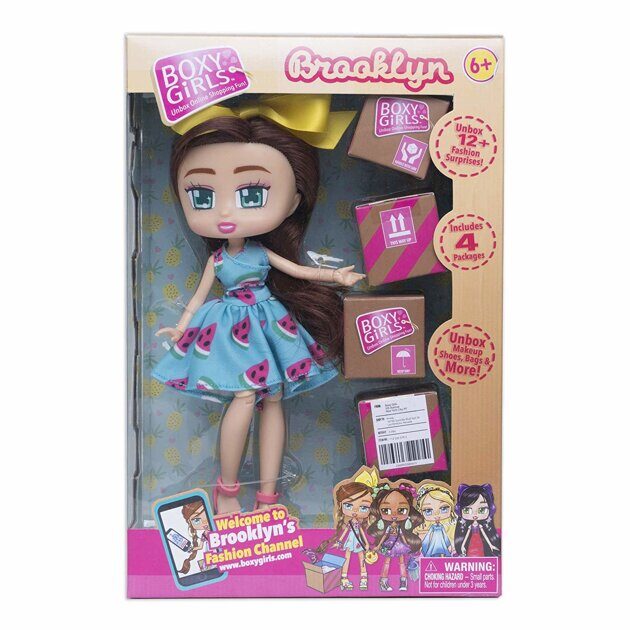 Кукла Boxy Girls Бруклин с покупками, 20 см