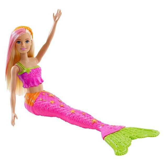 Кукла Барби Русалка меняющая цвет с дельфином GGG58