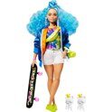 Кукла Barbie Экстра со скейтбордом GRN30