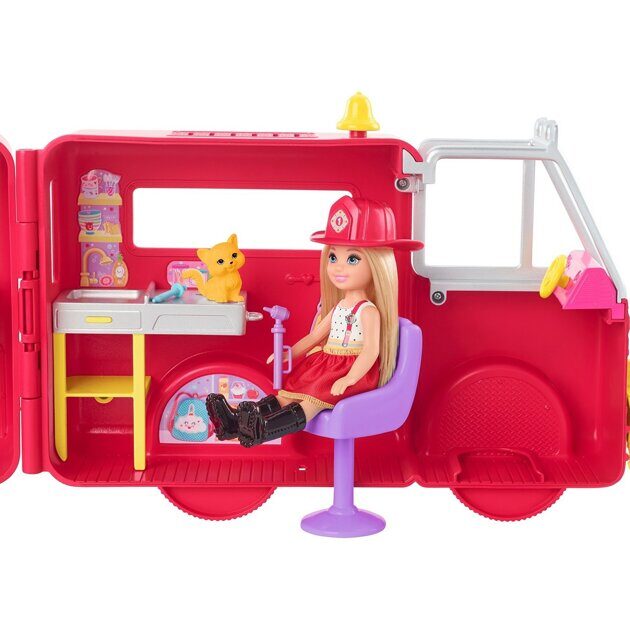 Набор Barbie Челси и раскладная пожарная машина HCK73