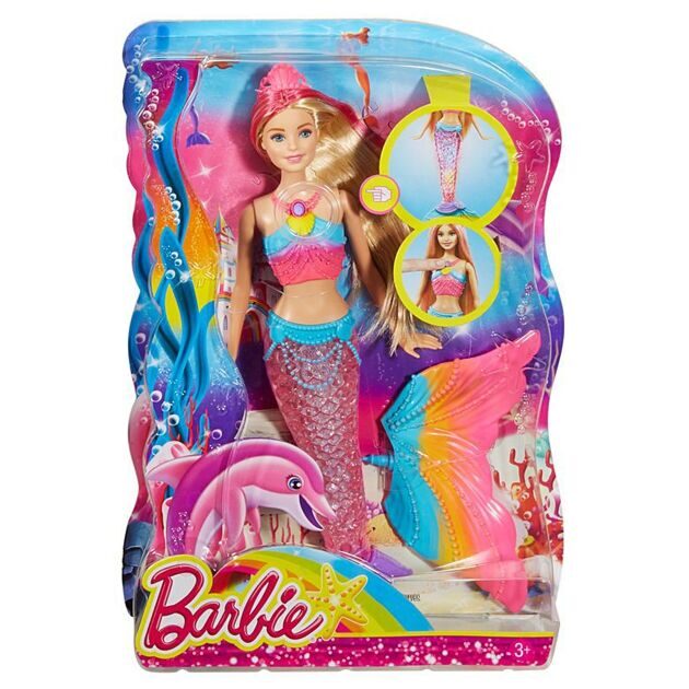 Кукла Барби Радужная Русалка со светящимся хвостом